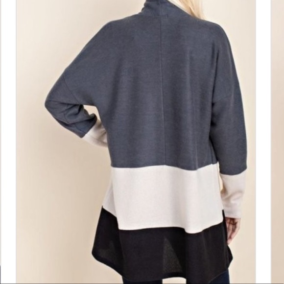 Last one! Color block high neck cardigan - Picture 3 of 4